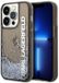 Karl Lagerfeld Liquid Glitter Elong - Hardcase - iPhone 14 Pro - Zwart