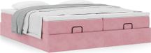 Prolenta Maison Exclusive - Ottomanbed met matrassen, roze, 160x200 cm, fluweel