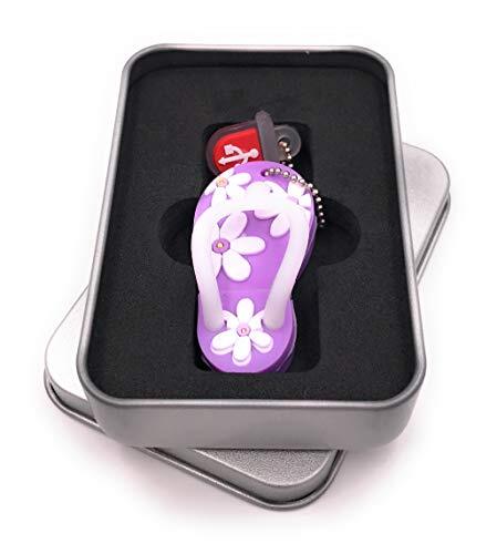 Onwomania Teen sandaal schoen paars div maten USB stick in alu gift box 64 GB USB 2.0