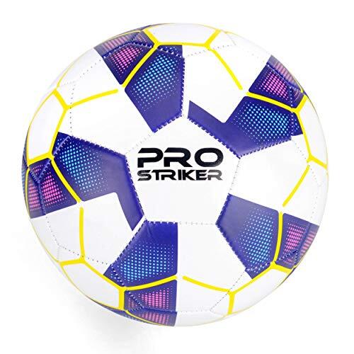 Pro Striker Voetbalbal voor training en wedstrijden, blauw en wit, maat 5