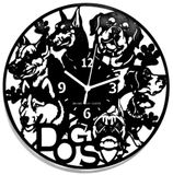 Instant Karma Clocks Wandklok Honden Silhouet van verschillende rassen 30 cm, decoratief