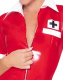 Black Vinyl Nurse Rood 2XL