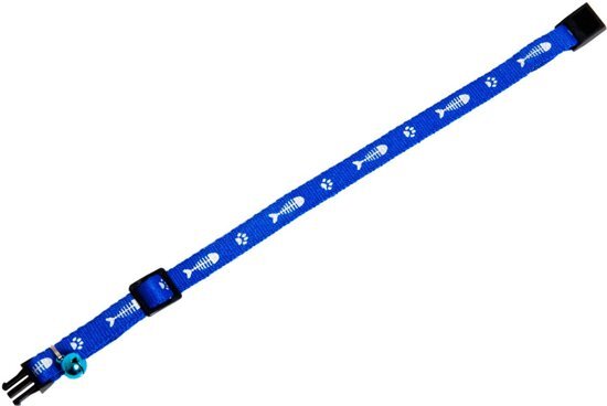 FLAMINGO - Kattenhalsband Visgraat - 30 cm x 10 mm blauw