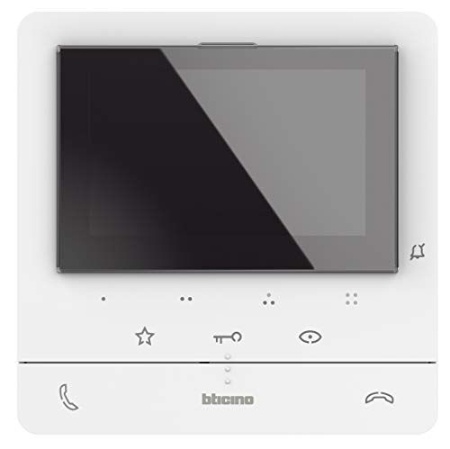 Bticino Video Interior Class 100 V16E met 5 inch (12,7 cm) kleuren LCD monitor, 2 gespreksknoppen, dokter/deur functie, inductie lus voor hoorapparaten en 16 melodische beltonen