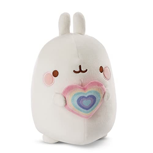 NICI Knuffel Molang met Een Regenbooghart 12 cm I Lieve Sociale Media en Tv-Ster om te Knuffelen, Spelen En Liefhebben – 48223