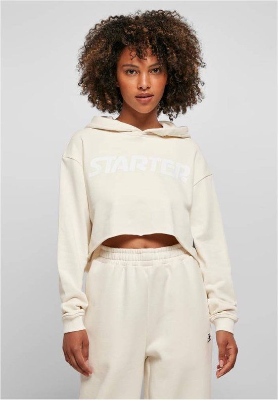Starter Black Label Logo Crop Hoodie - Women - XL - White