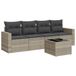 vidaXL 5-delige loungeset met kussens, lichtgrijs, polyrattan