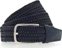 Vanzetti Leren Riem Braided Men's Belt 35 mm W80 Night Blue Donkerblauw