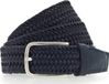 Vanzetti Leren Riem Braided Men's Belt 35 mm W80 Night Blue Donkerblauw