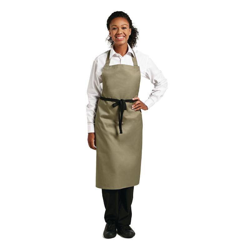 CHEF WORKS Whites halterschort polyester-katoen olijfgroen