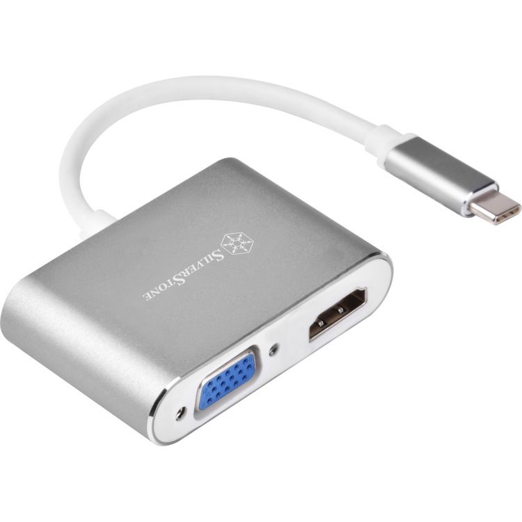 Silverstone USB-C 3.1 naar HDMI + VGA adapter