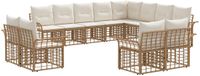 vidaXL - Hoek loungeset - 12 zitplekken - Polyester - Natuurlijk en crème wit