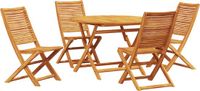 vidaXL Eettafel Set Bruin Massief Acacia Hout