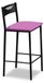 Chaise de cuisine avec dossier, similicuir, rose, 90 cm