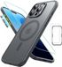ESR Classic Pro HaloLock Hoesje + Tempered Glass Geschikt voor Apple iPhone 16 Pro | Back Cover Compatibel met MagSafe met Screen Protector | Camera Bescherming | Frosted Grijs