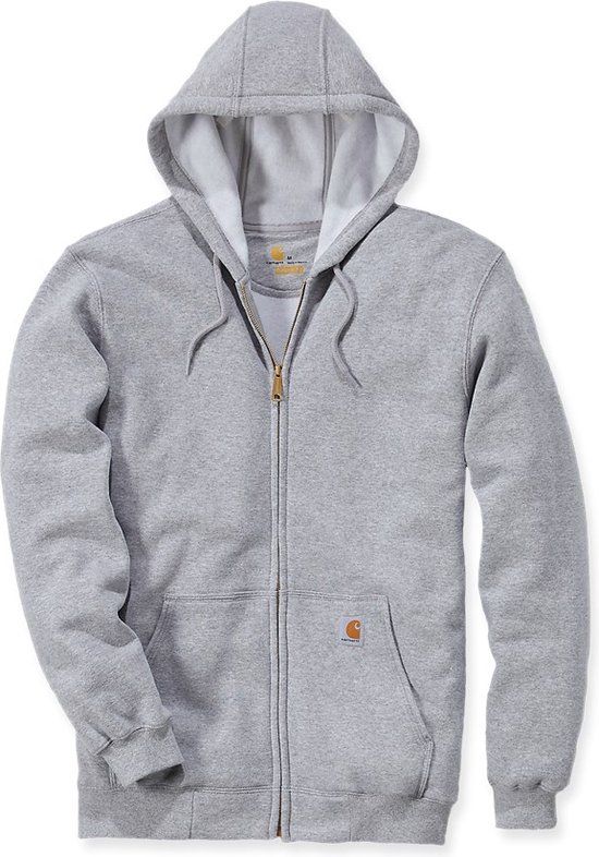Carhartt K122 Midweight Zip-Front Hooded Sweatshirt - Original Fit - Heather Grey - M