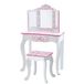 Teamson Kids Houten Kaptafel Kinderen - Tafel en Stoel Set - Roze/Wit