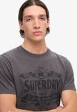 Superdry Workwear Script Graphic T-shirt Heren L Dark Slate Grey Slub