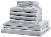 12-delige Badstof handdoek XXL SET: alle maten gedekt! - 5 x gastendoekjes, 4 x handdoeken, 2 x douchehanddoeken, 1 x badhanddoek – 100% katoen 10 topkleuren.