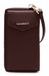 Lazarotti Leren portemonnee schoudertas Bologna Leather Zip Around Wallet With Phone Pocket Burgundy donkerbruin
