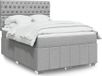 Maison Exclusive - Sommier à lattes de lit avec matelas gris clair 140x200cm tissu