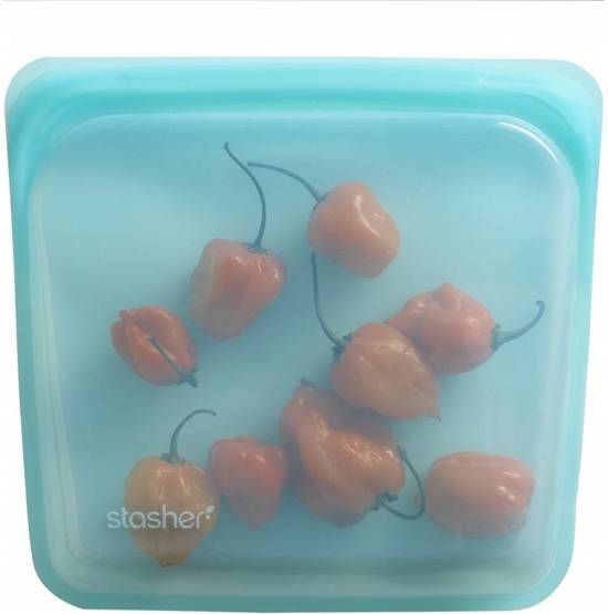Stasher - Vershoudzakje Hersluitbaar en Luchtdicht - 18 cmx19 cm - Aqua