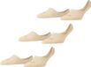 FALKE Step 3-Pack onzichtbaar effen katoen multipack footies dames beige - maat 41-42