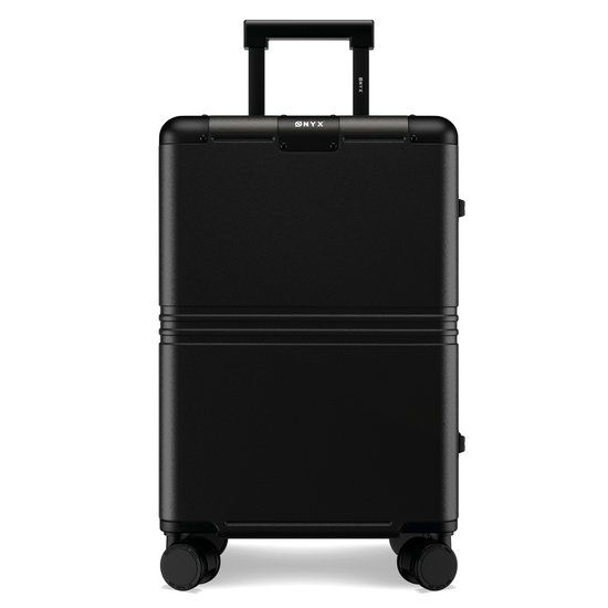ONYX Hybrid Pro Handbagage Koffer 35 Liter - Gerecycled Polycarbonaat en Ritsloos Design - Reiskoffer met TSA slot en Spinner wielen - Lichtgewicht Trolley - Onyx Black