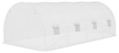 Kas - 6 x 3 x 2 meter - PE-folie - Scheurbestendig - 12 ramen - Deur - Wit