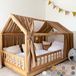 LILIMAUS Huisbed hemeltje - bedhemel voor huisbed - 67,5 x 320 cm - mousseline katoen - bruin