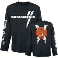 Rammstein White Cross Long Sleeve Shirt - Black - M to XXL
