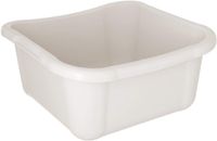 KADAX Rechthoekige wasbak, robuuste wasbak, waskom met comfortabele handgrepen, opbergcontainer, compacte reinigingsbak, kom (wit, 12 liter)