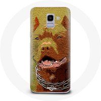 Maniacase Hoesjes voor Samsung Galaxy A8 2018 American Pit Bull Terrier