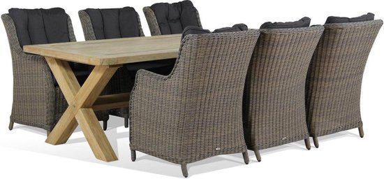 Garden Collections Cuba Lounge Tuinstoel - Taupe/Bruin - Met Kussen