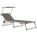 VidaXL Lounge Tuinstoel Gecapitonneerde Zitting Aluminium Staal Textiel Grijs