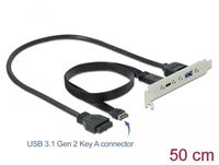 Delock USB 3.1 Slot Bracket with 1 x USB Type-C™ and 1 x USB Type-A Port