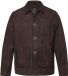 JP 1880 - Leren jas van geitensuède met overhemdkraag - Donkerbruin - Maat 5XL