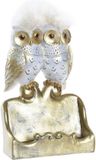 Merkloos DKD Home Decor Uilen Gouden Wit Hars Traditioneel (10 x 8 x 7 cm)