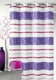 HomeMaison Jacquard Gordijn met Kleurrijke Horizontale Strepen, 100% Polyester, Fuchsia