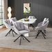 Moderne fauteuil en velours gris, fauteuil pivotant élégant et confortable, velours respirant, design ergonomique, fauteuil pivotant gris élégant
