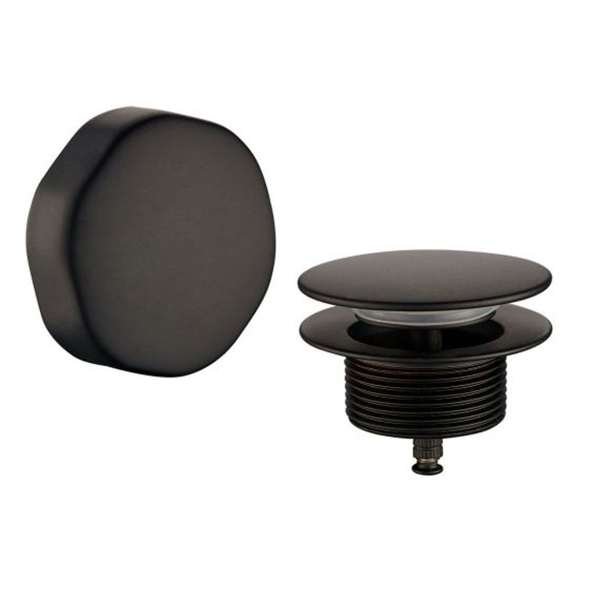 Wiesbaden Badoverloopcombinatie Mat Zwart Knop/Plug