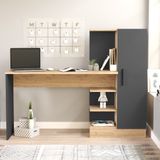 en.casa Bureau Varhalo 120x152,5x40 cm eikenkleurig en antraciet