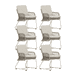 BUITEN living Gianna dining tuinstoel set van 6 | touw + aluminium | Almond Beige
