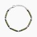 Bracelet Jaspe Africain Pierre de Lave Acier Blanc Naturel
