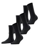 FALKE Family 3-Pack katoenen sokken dames zwart - maat 35-38