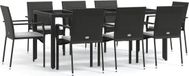 vidaXL 9-delige Tuinset Poly Rattan Zwart