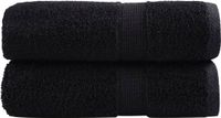 vidaXL Premium washandjes SOLUND 2 stuks Zwart 30x30 cm 600 g/m2