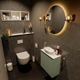 Mondiaz Fowy Toiletmeubel 50 cm Army Kleur met Talc Waskom Links