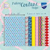 DYD Dress Your Doll - Making Couture Fabric Set kit Strawberry Blue