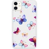 Apple Bedrukt siliconen hoesje compatibel met iPhone 11 Papillons colorés